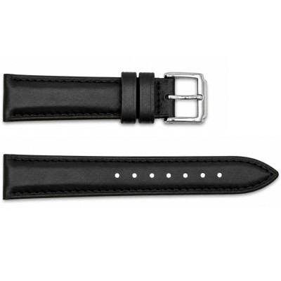Ремінець для годинника Шкіряний Black-Silver 16 мм