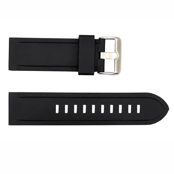 Ремешок для часов Skmei 1762 Black 24 мм — черный полимерный браслет (1051-1710)