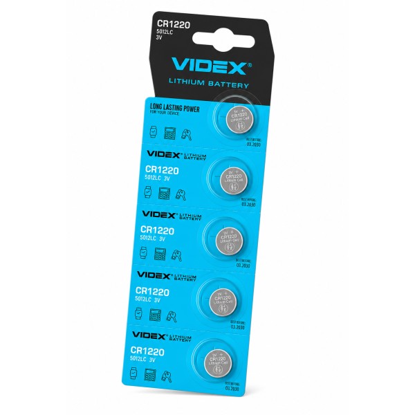 Литиевая батарейка Videx CR1220 3V для наручных часов и электроники (SKU: 1051-1712)