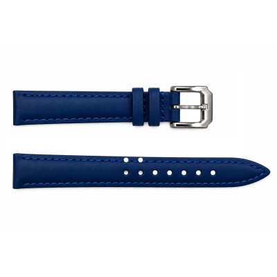 Ремінець для годинника Шкіряний Blue-Silver 14 мм