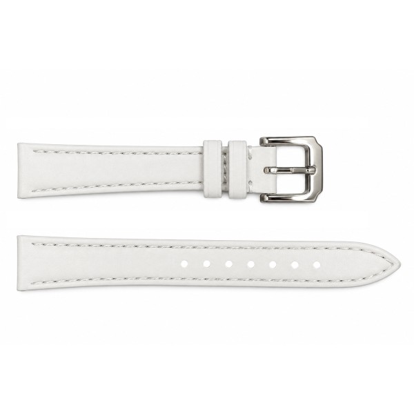 Ремінець для годинника Шкіряний White-Silver 14 мм