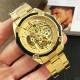 Мужские механические часы Forsining 8130 All Gold Automatic с автоподзаводом и золотистым браслетом