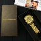 Мужские механические часы Forsining 8130 All Gold Automatic с автоподзаводом и золотистым браслетом