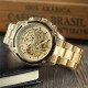 Мужские механические часы Forsining 8130 All Gold Automatic с автоподзаводом и золотистым браслетом