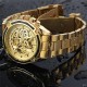 Мужские механические часы Forsining 8130 All Gold Automatic с автоподзаводом и золотистым браслетом