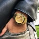 Мужские механические часы Forsining 8130 All Gold Automatic с автоподзаводом и золотистым браслетом