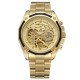 Мужские механические часы Forsining 8130 All Gold Automatic с автоподзаводом и золотистым браслетом