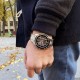 Чоловічий механічний годинник Forsining 8130 Silver-Black з автопідзаводом та сталевим браслетом