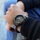 Чоловічий механічний годинник Forsining 8130 Black-Gold-Black з автопідзаводом та скелетонованим циферблатом
