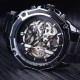 Мужские механические часы Forsining 8130 Black-Silver с автоподзаводом и стальным браслетом