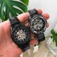 Мужские механические часы Forsining 8130 Black-Silver с автоподзаводом и стальным браслетом