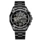 Мужские механические часы Forsining 8130 Black-Silver с автоподзаводом и стальным браслетом