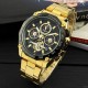 Чоловічий механічний годинник Forsining 6913 Gold-Black з автопідзаводом та турбійоном