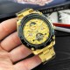 Мужские механические часы Forsining 6913 Gold-Black-Gold с автоподзаводом и хронографом