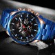 Чоловічий механічний годинник Forsining 6909 Blue-Cuprum-Black з автопідзаводом та повним календарем