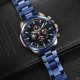 Чоловічий механічний годинник Forsining 6909 Blue-Cuprum-Black з автопідзаводом та повним календарем