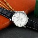 Мужские механические часы Forsining 8214 Silver-White-Black с автоподзаводом и кожаным ремешком
