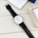 Мужские механические часы Forsining 8214 Silver-White-Black с автоподзаводом и кожаным ремешком