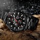 Мужские механические часы Forsining 6909 All Black-Red с автоподзаводом и полным календарем