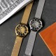 Мужские механические часы Forsining 8099M Gold-Black Mesh с автоподзаводом и минеральным стеклом