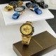 Мужские механические часы Forsining 6909 Gold-Black-Gold с автоподзаводом и полным календарем