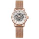Женские механические часы Forsining 8099M Cuprum-White Ledy Mesh с минеральным стеклом