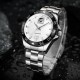 Мужские механические часы Forsining 8200 Silver-Black-White с автоподзаводом и минеральным стеклом