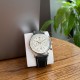 Мужские механические часы Forsining 6921 Silver-Silver с автоподзаводом и кожаным ремешком