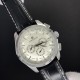Мужские механические часы Forsining 6625 Silver-White Leather с автоподзаводом и тахиметром
