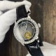 Мужские механические часы Forsining 8257 Silver-Black с автоподзаводом и кожаным ремешком
