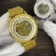 Чоловічий механічний годинник Forsining 8173 Gold-White Mesh з автопідзаводом та золотистим браслетом