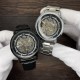 Мужские механические часы Forsining 8173 Silver-Black Mesh с автоподзаводом и стальным браслетом