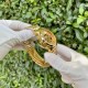 Чоловічий механічний годинник Forsining 8250 Gold-Gold з автопідзаводом та золотистим браслетом