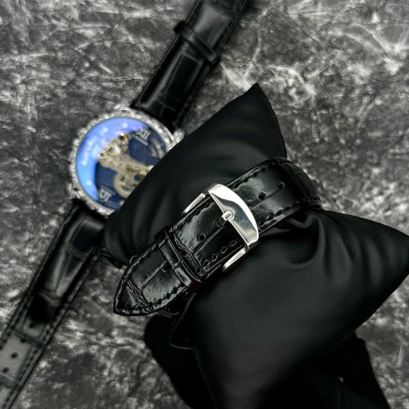 Мужские механические часы Forsining 8258 Silver-Silver с автоподзаводом и кожаным ремешком