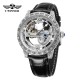 Мужские механические часы Forsining 8258 Silver-Silver с автоподзаводом и кожаным ремешком