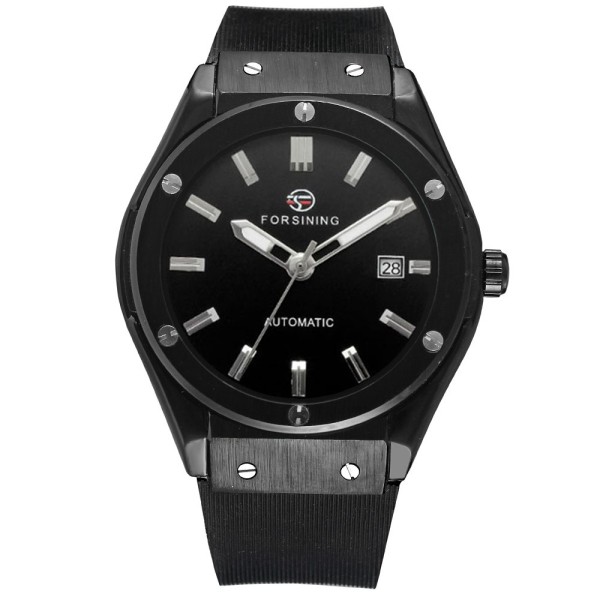 Мужские механические часы Forsining 8107 All Black с автоподзаводом и минеральным стеклом