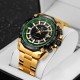 Мужские механические часы Forsining 8279 Gold-Black-Green с автоподзаводом и люминесценцией