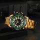 Мужские механические часы Forsining 8279 Gold-Black-Green с автоподзаводом и люминесценцией