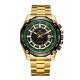 Мужские механические часы Forsining 8279 Gold-Black-Green с автоподзаводом и люминесценцией