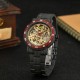 Мужские механические часы Forsining 8277 Black-Red-Gold с автоподзаводом и прозрачным циферблатом