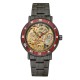 Мужские механические часы Forsining 8277 Black-Red-Gold с автоподзаводом и прозрачным циферблатом