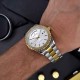 Мужские механические часы Forsining 6919 Silver-Gold-White Steel с автоподзаводом и браслетом