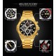 Мужские механические часы Forsining 6914 Gold-Black Steel с автоподзаводом и фазами луны