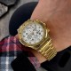 Чоловічий механічний годинник Forsining 6914 Gold-White Steel з автопідзаводом та повним календарем