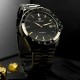 Мужские механические часы Forsining 8294 Black-Gold Steel с автоподзаводом и браслетом