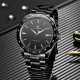 Мужские механические часы Forsining 8294 Black Steel с автоподзаводом и стальным браслетом