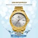 Мужские механические часы Forsining 8294 Gold-White Steel с автоподзаводом и стальным браслетом