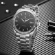 Мужские механические часы Forsining 8294 Silver-Black Steel с автоподзаводом и стальным браслетом