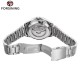 Мужские механические часы Forsining 8294 Silver-Black Steel с автоподзаводом и стальным браслетом