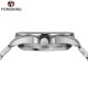 Мужские механические часы Forsining 8294 Silver-Black Steel с автоподзаводом и стальным браслетом